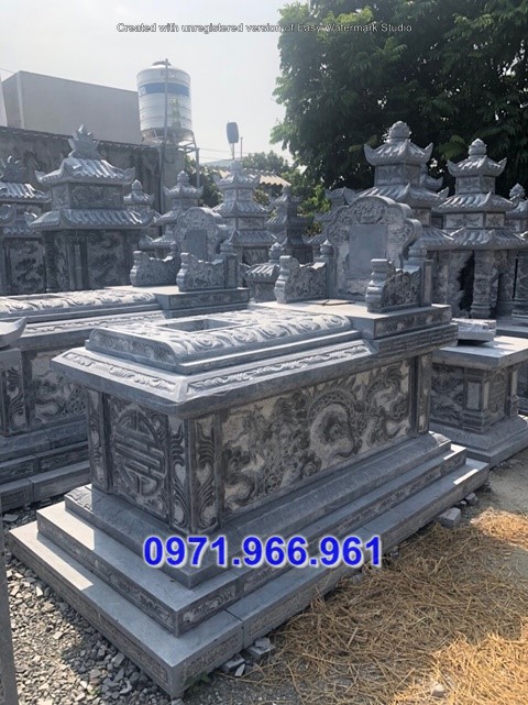 mẫu mộ đá khối tam cấp đẹp tại thừa thiên huế quảng nam đà nẵng - khu lăng nhà mồ