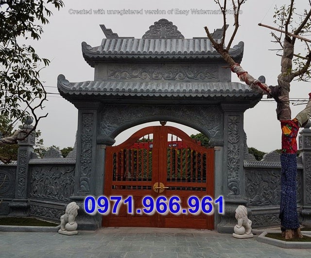 5 mẫu cổng bằng đá cao cấp đẹp - cổng tam quan tứ trụ đẹp