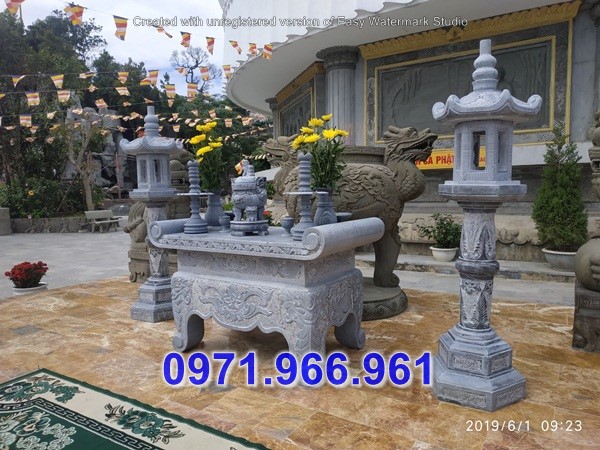 mẫu bàn thờ đá đền chùa đẹp bán hà nội - bàn lễ đá