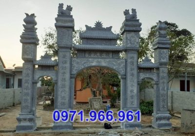 mẫu cổng đá đền chùa đẹp - cổng tam quan tứ trụ