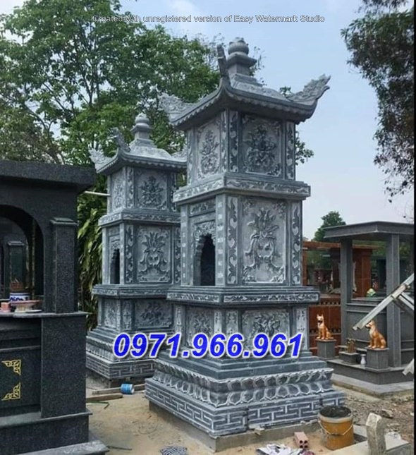 05 mẫu tháp mộ sư cất để tro cốt - mộ tháp đá đẹp