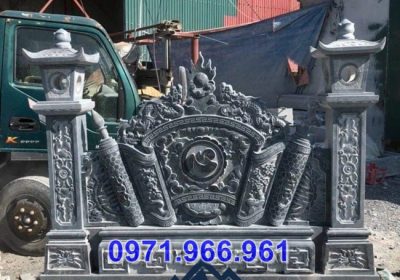 mẫu cuốn thư đá nhà thờ họ từ đường gia tộc - bình phong đẹp