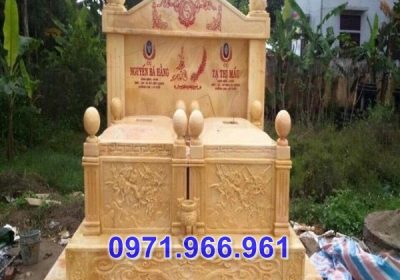 mẫu mộ đôi bằng đá vàng tại hà nam - bán tro cốt