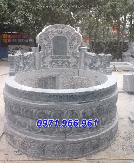 mẫu mộ tròn bằng đá nguyên khối - bán nam định đẹp