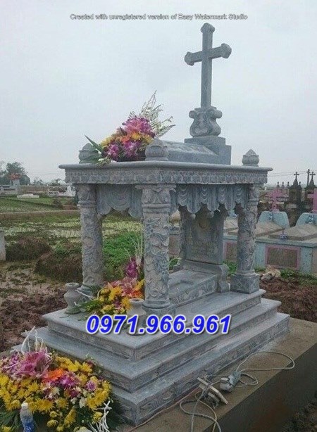 mẫu nhà mồ công giáo bằng đá đẹp bán tro cốt