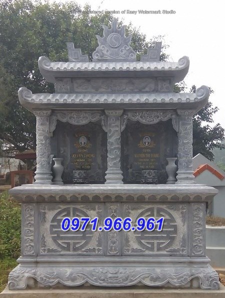 mẫu nhà mồ đá đôi cất để tro cốt đẹp tại ninh thuận