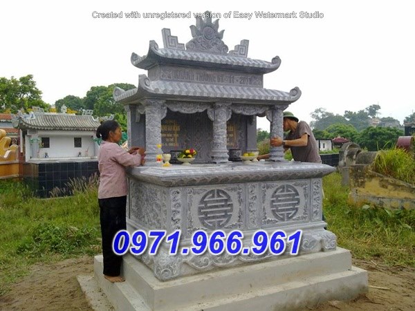 mẫu nhà mồ đá đôi đẹp - bán tro cốt