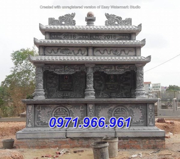 mẫu nhà mồ đá đôi đựng tro cốt đẹp tại ninh thuận