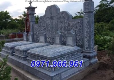 mẫu nhà mồ đá đôi song thân bố mẹ cha ba mái ông bà đẹp tại lâm đồng
