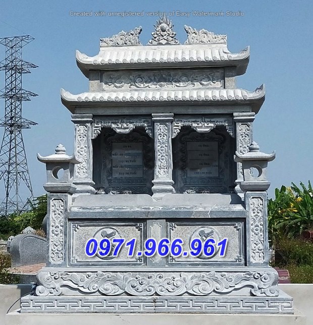 mẫu nhà mồ đá đôi song thân ông bà đẹp tại bình thuận - bán tro cốt