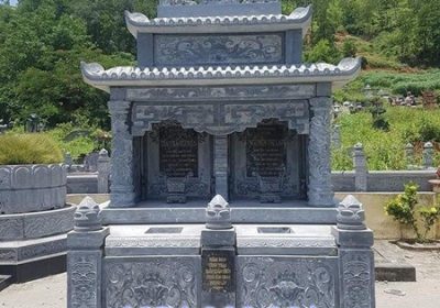 mẫu nhà mồ đá đôi song thân phụ mẫu đẹp tại bình thuận - bán tro cốt