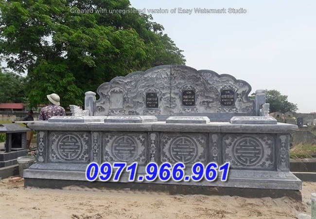 mẫu nhà mồ đôi bằng đá đẹp - bán tro cốt