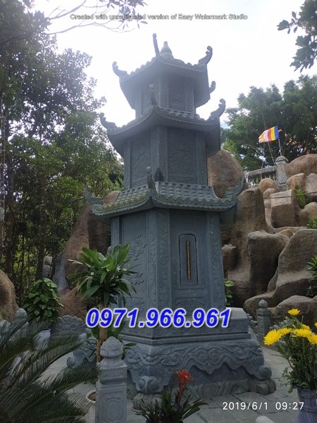 mẫu tháp mộ bằng đá nguyên khối đẹp bán