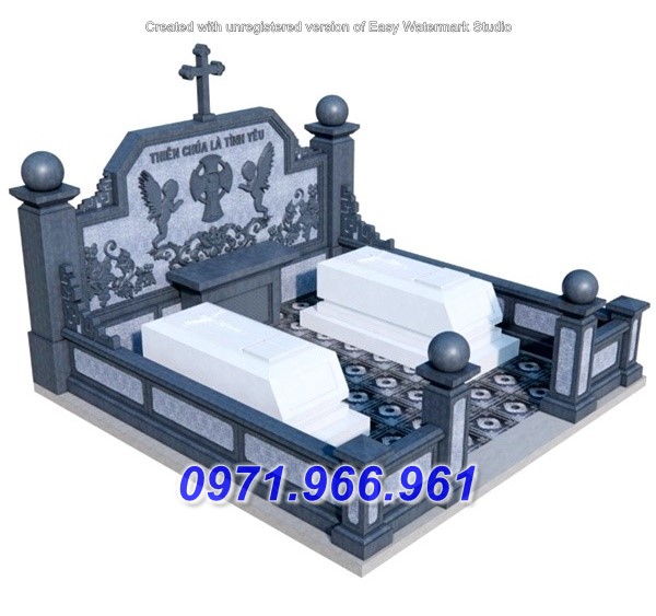 thiết kế mẫu mộ đá công giáo đẹp - mộ thiên chúa giáo