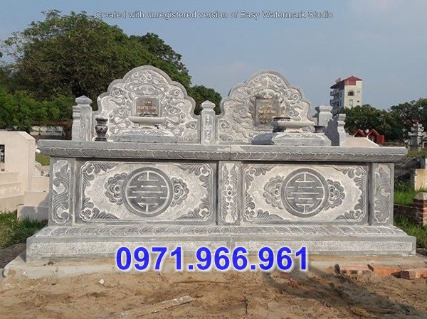 mẫu nhà mồ đôi bằng đá đẹp - bán tro cốt