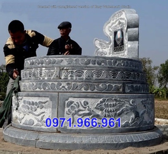 57 mẫu mộ tròn đá xanh đẹp bán thái nguyên