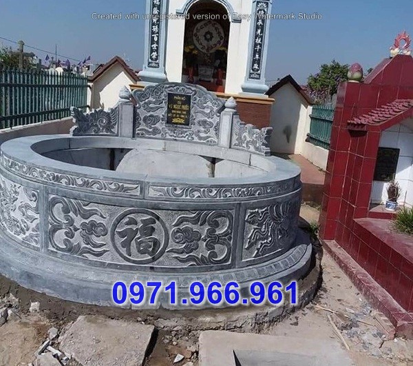 58 mộ tròn bằng đá xanh đẹp bán tuyên quang