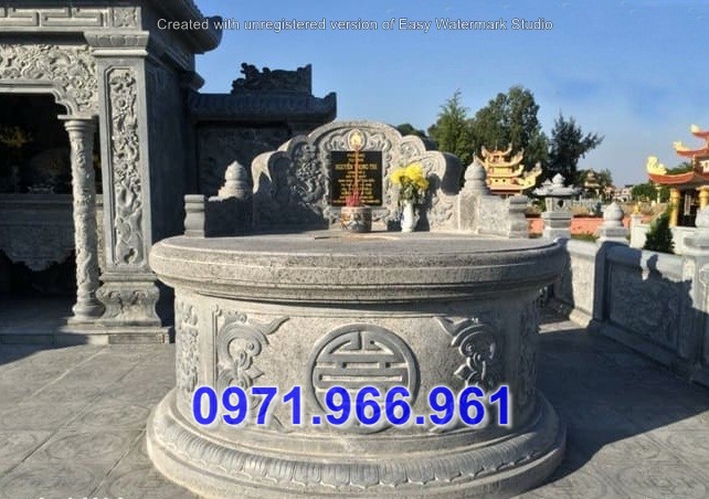 bán + 51 mẫu mộ tròn đá đơn giản tại hòa bình