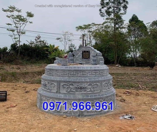 mẫu mộ tròn bằng đá tự nhiên bán điện biên 63