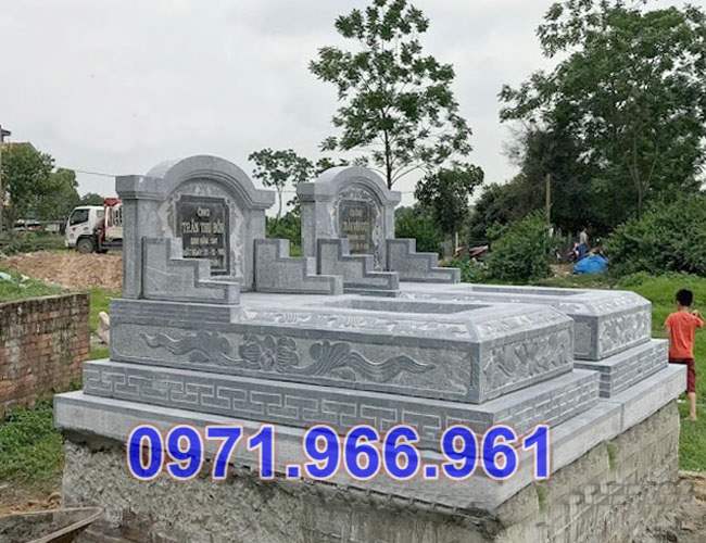 018 mẫu mộ đá đôi xanh đẹp bán hậu giang