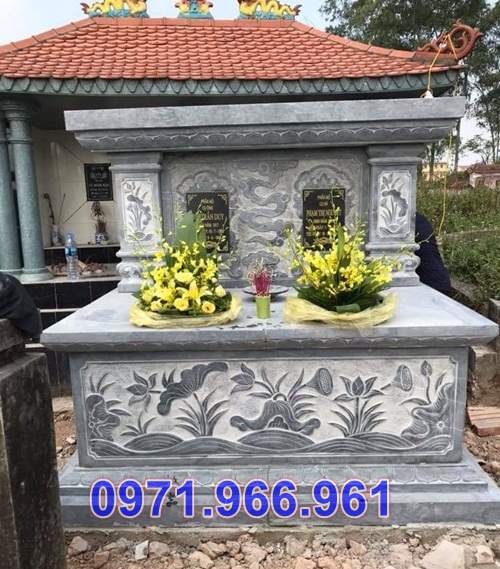 022 mẫu mộ đá đôi xanh đẹp bán bến tre