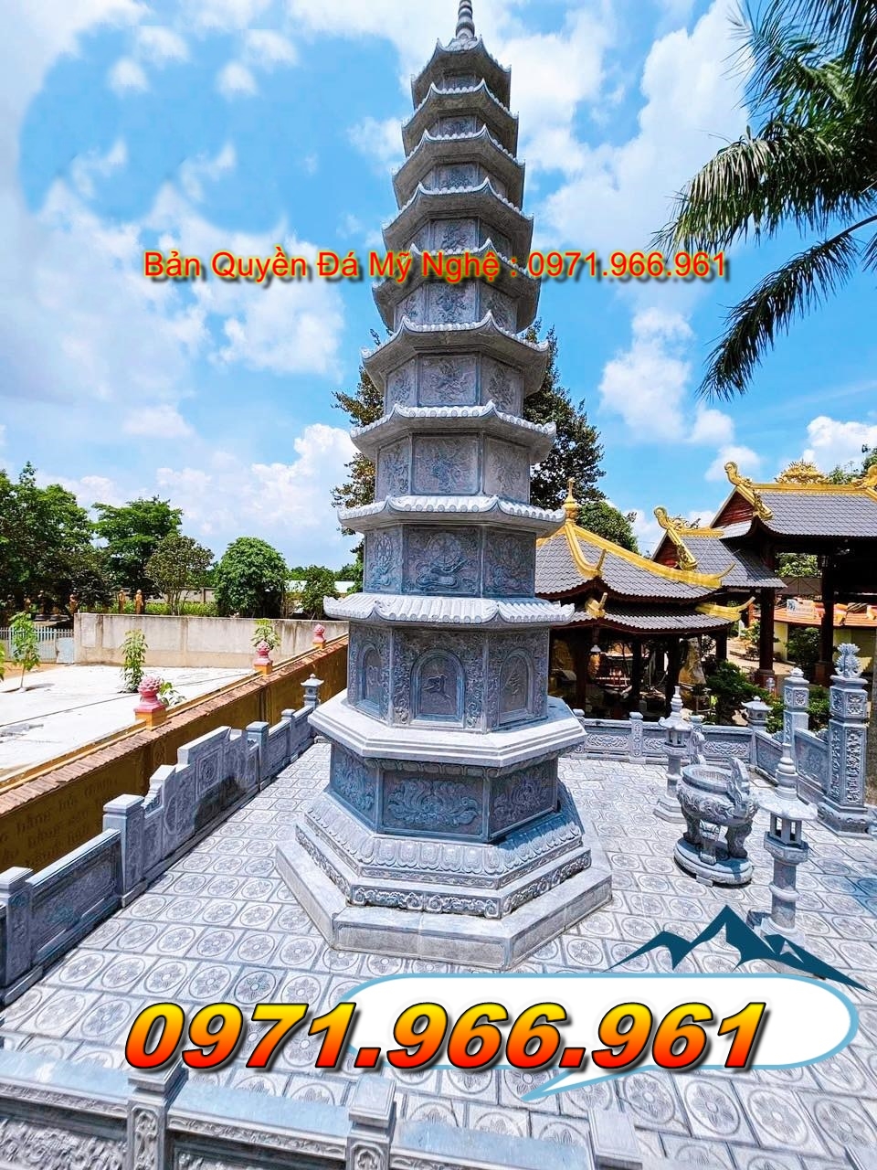 57 : Mẫu Mộ Tháp Đá Nhà Chùa Bán Ở Tại Trà Vinh