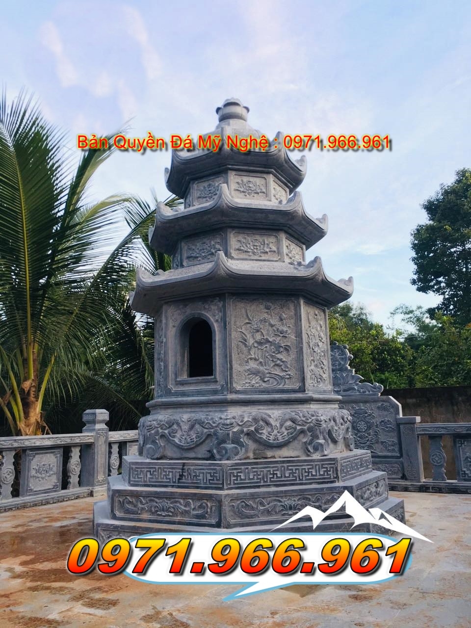58 : Xây Mộ Hình Tháp Đá Để Cốt Bán Ở Tại Trà Vinh