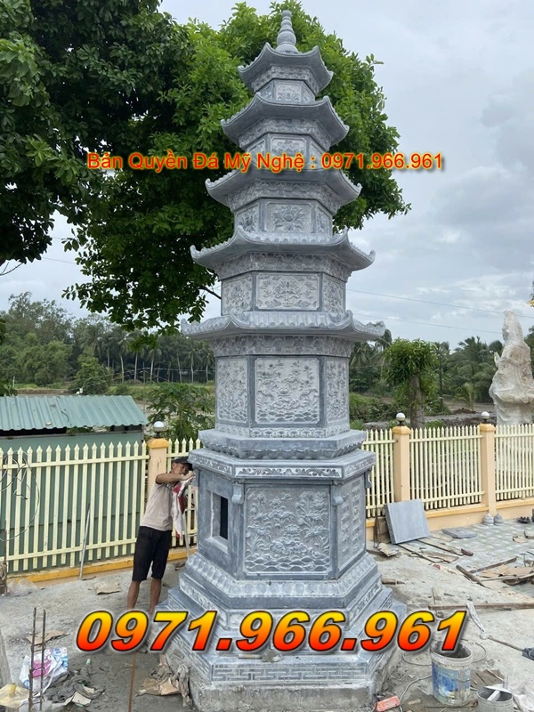 64 : Xưởng Làm Mộ Tháp Đá Xanh Ở Tại Trà Vinh