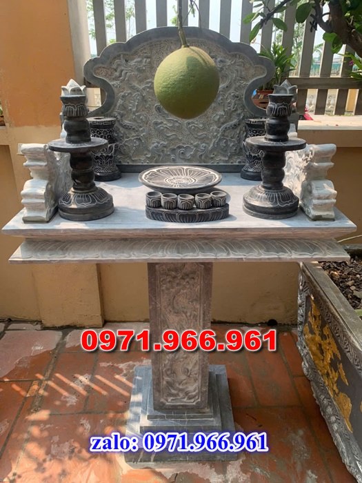 bàn thờ cửu trùng thiên đá xanh, bàn thờ ông thiên đá vàng, bàn thờ trước nhà ngoài trời, bàn thờ ông tà chư thiên, bàn thờ đá granite hoa cương, bàn thờ phật bà quan âm bồ tát, bàn thờ địa tạng vương bồ tát, bàn thờ thông thiên, bàn thờ nghĩa miếu lăng mộ, bàn thờ cô hồn vong ngã 3 đường,