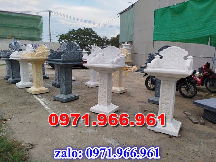 bàn thờ cửu trùng thiên đá xanh, bàn thờ ông thiên đá vàng, bàn thờ trước nhà ngoài trời, bàn thờ ông tà chư thiên, bàn thờ đá granite hoa cương, bàn thờ phật bà quan âm bồ tát, bàn thờ địa tạng vương bồ tát, bàn thờ thông thiên, bàn thờ nghĩa miếu lăng mộ, bàn thờ cô hồn vong ngã 3 đường, 
