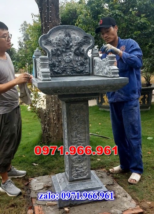 bàn thờ cửu trùng thiên đá xanh, bàn thờ ông thiên đá vàng, bàn thờ trước nhà ngoài trời, bàn thờ ông tà chư thiên, bàn thờ đá granite hoa cương, bàn thờ phật bà quan âm bồ tát, bàn thờ địa tạng vương bồ tát, bàn thờ thông thiên, bàn thờ nghĩa miếu lăng mộ, bàn thờ cô hồn vong ngã 3 đường, 