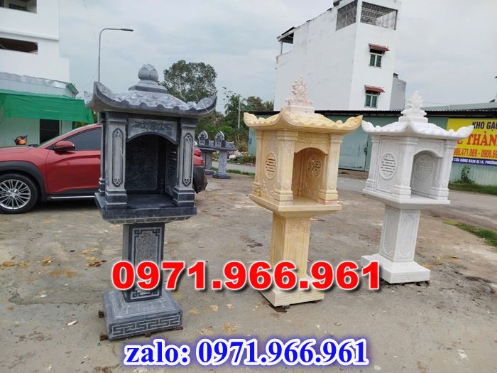 miếu thờ cửu trùng thiên đá xanh, miếu thờ ông thiên đá vàng, miếu thờ trước nhà ngoài trời, miếu thờ ông tà chư thiên, miếu thờ đá granite hoa cương, miếu thờ phật bà quan âm bồ tát, miếu thờ địa tạng vương bồ tát, miếu thờ thông thiên, miếu thờ nghĩa miếu lăng mộ, miếu thờ cô hồn vong ngã 3 đường, 