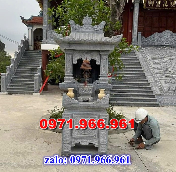 miếu thờ cửu trùng thiên đá xanh, miếu thờ ông thiên đá vàng, miếu thờ trước nhà ngoài trời, miếu thờ ông tà chư thiên, miếu thờ đá granite hoa cương, miếu thờ phật bà quan âm bồ tát, miếu thờ địa tạng vương bồ tát, miếu thờ thông thiên, miếu thờ nghĩa miếu lăng mộ, miếu thờ cô hồn vong ngã 3 đường, 