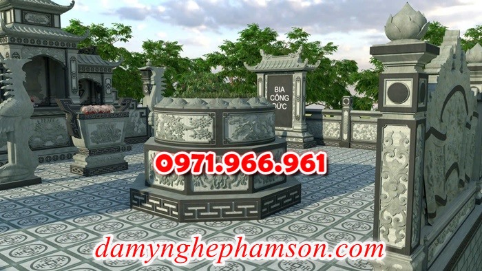 2126 lan can mộ tổ dòng họ đá hoa cương bình thuận