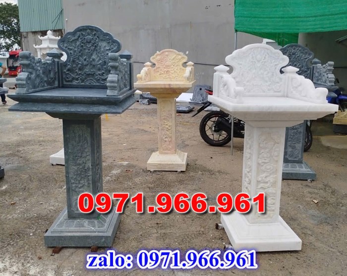 miếu thờ cửu trùng thiên đá xanh, miếu thờ ông thiên đá vàng, miếu thờ trước nhà ngoài trời, miếu thờ ông tà chư thiên, miếu thờ đá granite hoa cương, miếu thờ phật bà quan âm bồ tát, miếu thờ địa tạng vương bồ tát, miếu thờ thông thiên, miếu thờ nghĩa miếu lăng mộ, miếu thờ cô hồn vong ngã 3 đường, 
