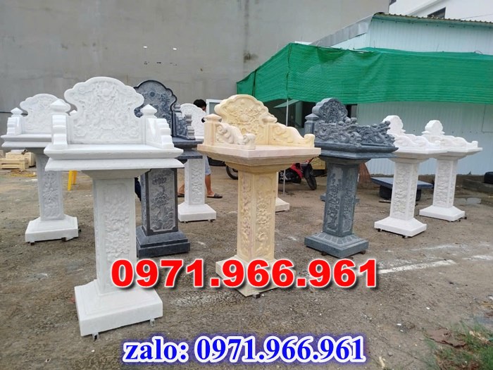 bàn thờ cửu trùng thiên đá xanh, bàn thờ ông thiên đá vàng, bàn thờ trước nhà ngoài trời, bàn thờ ông tà chư thiên, bàn thờ đá granite hoa cương, bàn thờ phật bà quan âm bồ tát, bàn thờ địa tạng vương bồ tát, bàn thờ thông thiên, bàn thờ nghĩa miếu lăng mộ, bàn thờ cô hồn vong ngã 3 đường, 