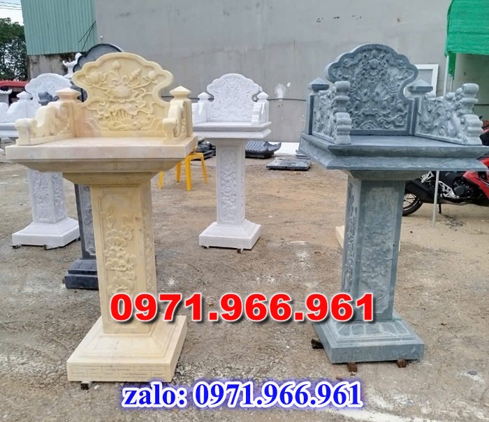 bàn thờ cửu trùng thiên đá xanh, bàn thờ ông thiên đá vàng, bàn thờ trước nhà ngoài trời, bàn thờ ông tà chư thiên, bàn thờ đá granite hoa cương, bàn thờ phật bà quan âm bồ tát, bàn thờ địa tạng vương bồ tát, bàn thờ thông thiên, bàn thờ nghĩa miếu lăng mộ, bàn thờ cô hồn vong ngã 3 đường,