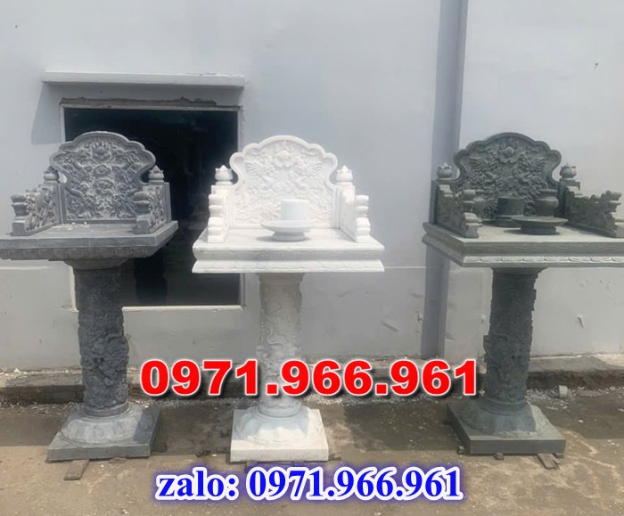 miếu thờ cửu trùng thiên đá xanh, miếu thờ ông thiên đá vàng, miếu thờ trước nhà ngoài trời, miếu thờ ông tà chư thiên, miếu thờ đá granite hoa cương, miếu thờ phật bà quan âm bồ tát, miếu thờ địa tạng vương bồ tát, miếu thờ thông thiên, miếu thờ nghĩa miếu lăng mộ, miếu thờ cô hồn vong ngã 3 đường,