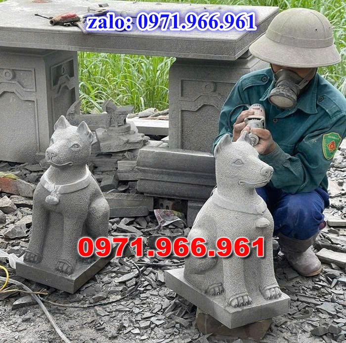 chó đá phong thủy trước nhà, chó đá trấn trạch lăng mộ nhà thờ, chó đá nguyên khối chạm điêu khắc, tượng chó đá cổ trước chùa từ đường miếu,  ngoài chùa, cửa đình, nhà thờ dòng họ gia đình, linh thiêng, được điêu khắc tinh sảo, bằng đá xanh ninh bình, đá thanh hóa, đá trắng, đá vàng, đá thạch anh, đá granite, theo yêu cầu của khách hàng