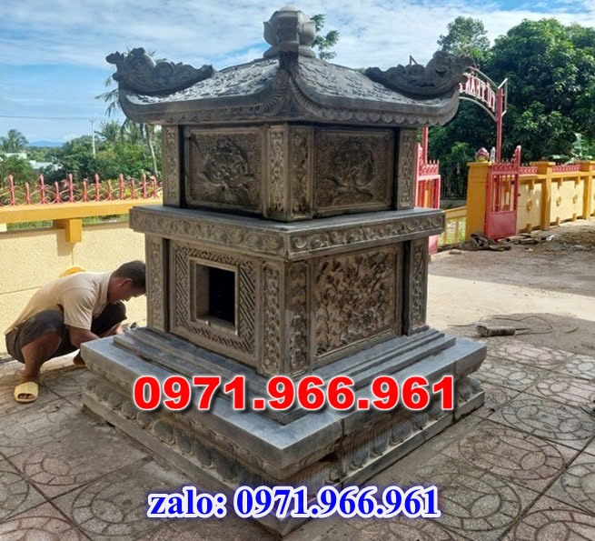 lắp đặt tháp đá cao cấp trọn gói theo yêu càu, mộ ông bà bố mẹ gia đình xây đá, mộ ốp đá xanh đen cẩm thạch, mẫu tháp đá đơn giản tam cấp không mái, mộ gia tộc song thân phu thê có mái che, kim tĩnh huyệt mộ bằng đá chôn tươi sang cát, nhà mồ mả để thề lưu giũ hũ lọ tro cốt, mộ sư bảo tháp ba năm bẩy chín tầng hình vuông lục lăng bát giác, mộ đôi tròn sang cát hỏa hung địa táng,