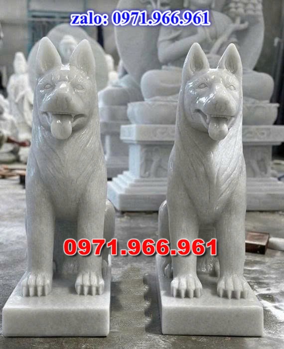 chó đá phong thủy trước nhà, chó đá trấn trạch lăng mộ nhà thờ, chó đá nguyên khối chạm điêu khắc, tượng chó đá cổ trước chùa từ đường miếu, ngoài chùa, cửa đình, nhà thờ dòng họ gia đình, linh thiêng, được điêu khắc tinh sảo, bằng đá xanh ninh bình, đá thanh hóa, đá trắng, đá vàng, đá thạch anh, đá granite, theo yêu cầu của khách hàng