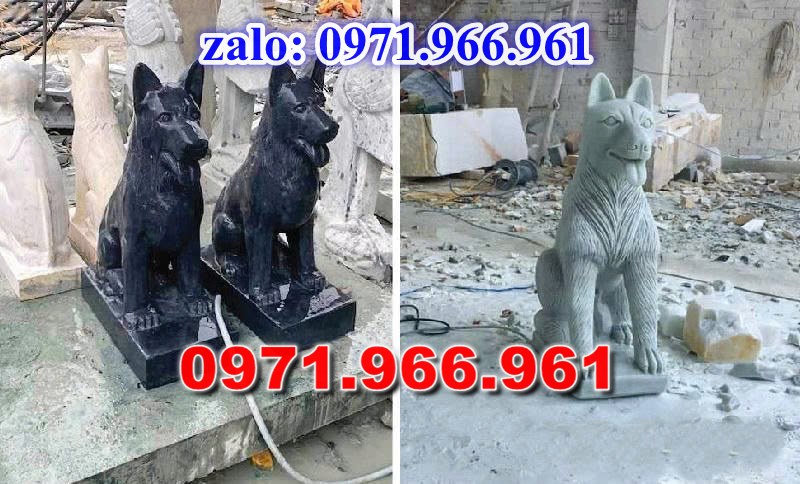 chó đá phong thủy trước nhà, chó đá trấn trạch lăng mộ nhà thờ, chó đá nguyên khối chạm điêu khắc, tượng chó đá cổ trước chùa từ đường miếu,  ngoài chùa, cửa đình, nhà thờ dòng họ gia đình, linh thiêng, được điêu khắc tinh sảo, bằng đá xanh ninh bình, đá thanh hóa, đá trắng, đá vàng, đá thạch anh, đá granite, theo yêu cầu của khách hàng