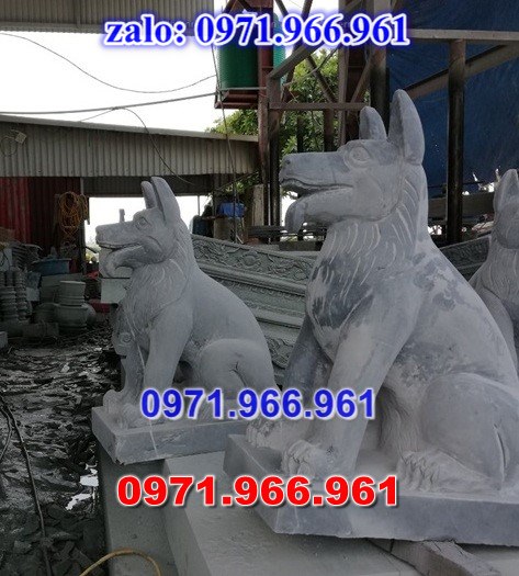 chó đá phong thủy trước nhà, chó đá trấn trạch lăng mộ nhà thờ, chó đá nguyên khối chạm điêu khắc, tượng chó đá cổ trước chùa từ đường miếu,  ngoài chùa, cửa đình, nhà thờ dòng họ gia đình, linh thiêng, được điêu khắc tinh sảo, bằng đá xanh ninh bình, đá thanh hóa, đá trắng, đá vàng, đá thạch anh, đá granite, theo yêu cầu của khách hàng