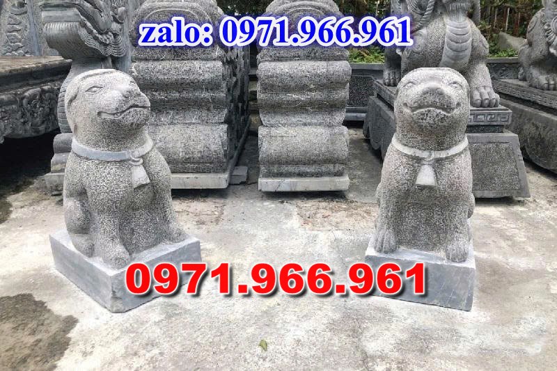 chó đá phong thủy trước nhà, chó đá trấn trạch lăng mộ nhà thờ, chó đá nguyên khối chạm điêu khắc, tượng chó đá cổ trước chùa từ đường miếu,  ngoài chùa, cửa đình, nhà thờ dòng họ gia đình, linh thiêng, được điêu khắc tinh sảo, bằng đá xanh ninh bình, đá thanh hóa, đá trắng, đá vàng, đá thạch anh, đá granite, theo yêu cầu của khách hàng