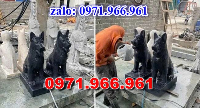 chó đá phong thủy trước nhà, chó đá trấn trạch lăng mộ nhà thờ, chó đá nguyên khối chạm điêu khắc, tượng chó đá cổ trước chùa từ đường miếu,  ngoài chùa, cửa đình, nhà thờ dòng họ gia đình, linh thiêng, được điêu khắc tinh sảo, bằng đá xanh ninh bình, đá thanh hóa, đá trắng, đá vàng, đá thạch anh, đá granite, theo yêu cầu của khách hàng