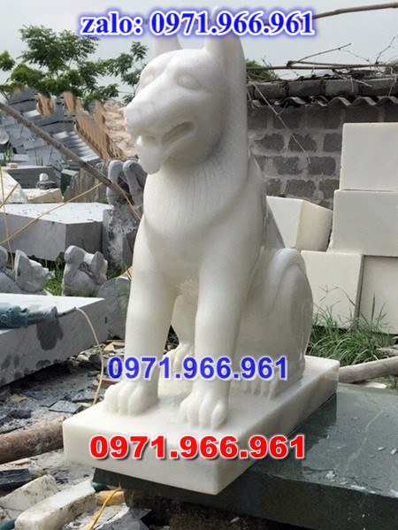 chó đá phong thủy trước nhà, chó đá trấn trạch lăng mộ nhà thờ, chó đá nguyên khối chạm điêu khắc, tượng chó đá cổ trước chùa từ đường miếu,  ngoài chùa, cửa đình, nhà thờ dòng họ gia đình, linh thiêng, được điêu khắc tinh sảo, bằng đá xanh ninh bình, đá thanh hóa, đá trắng, đá vàng, đá thạch anh, đá granite, theo yêu cầu của khách hàng