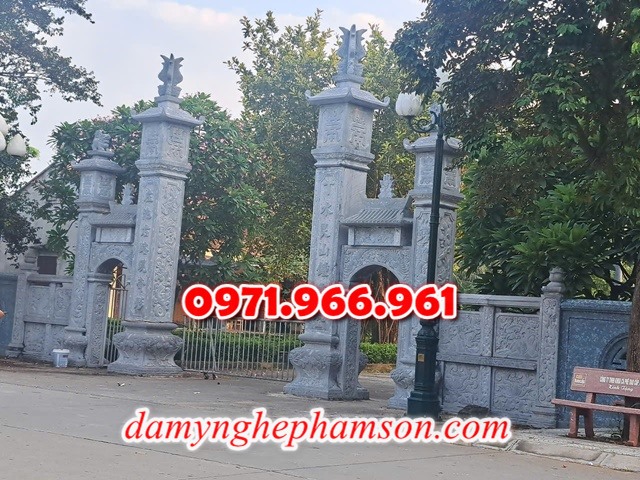 mẫu cổng đá xanh tự nhiên nguyên khối, cổng đá trước nhà thờ từ đường dòng họ, cổng đá tam quan đình làng khu tâm linh chùa, cổng đá hợp phong thủy khu lăng mộ gia đình, cổng đá nhà cổ khu biệt thự theo khách hàng 