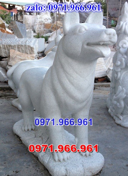 chó đá phong thủy trước nhà, chó đá trấn trạch lăng mộ nhà thờ, chó đá nguyên khối chạm điêu khắc, tượng chó đá cổ trước chùa từ đường miếu,  ngoài chùa, cửa đình, nhà thờ dòng họ gia đình, linh thiêng, được điêu khắc tinh sảo, bằng đá xanh ninh bình, đá thanh hóa, đá trắng, đá vàng, đá thạch anh, đá granite, theo yêu cầu của khách hàng