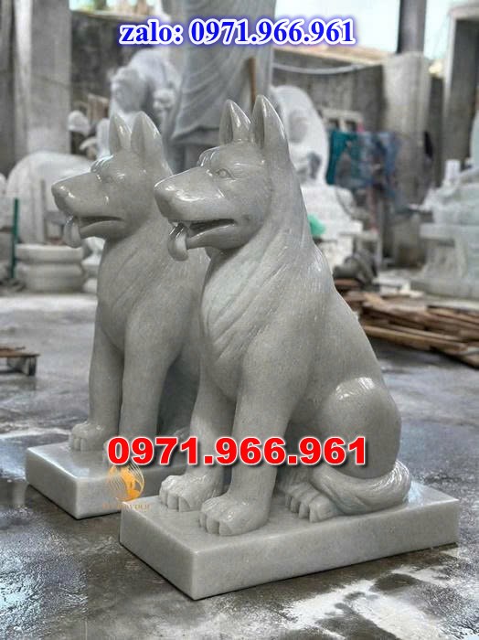 chó đá phong thủy trước nhà, chó đá trấn trạch lăng mộ nhà thờ, chó đá nguyên khối chạm điêu khắc, tượng chó đá cổ trước chùa từ đường miếu,  ngoài chùa, cửa đình, nhà thờ dòng họ gia đình, linh thiêng, được điêu khắc tinh sảo, bằng đá xanh ninh bình, đá thanh hóa, đá trắng, đá vàng, đá thạch anh, đá granite, theo yêu cầu của khách hàng