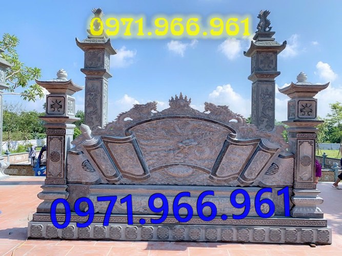 cuốn thư hay còn gọi bức bình phong trấn trạch bằng đá tự nhiên nguyên khối được đặt trong sân nhà thờ họ,bức cuốn thư chạm rồng phượng trước khu tâm linh đình làng, bức bình phong phong thủy đá xanh rêu trước khu lăng mộ gia đình đẹp, chuyên thiết kế cuốn thư bình phong theo yêu cầu khách hàng